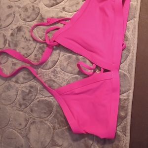 NEW Fleo Raspberry Triangle Bikini Top hot pink L
